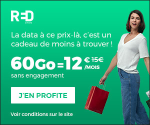 Bon plan Forfait Red by SFR 60 Go à 12 € avec Option 100Go de cloud offerte (au lieu de 10Go déjà incluse dans un forfait RED)