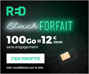 Bon plan Forfait mobile Black Friday : RED by SFR propose 100 Go à 12€ par mois, sans engagement & sans limite