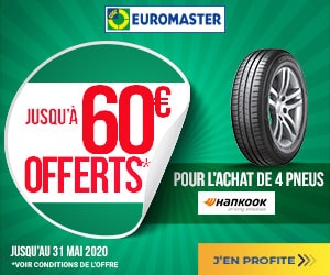 Bon plan Hankook : 60€ offerts pour l'achat de 4 pneus