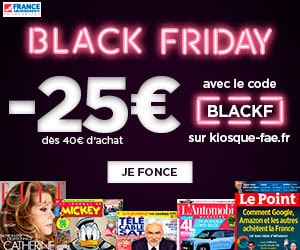 Code promo Black friday : 25€ de remise dès 40€ d'achat (ou 15€ pour toute commande)