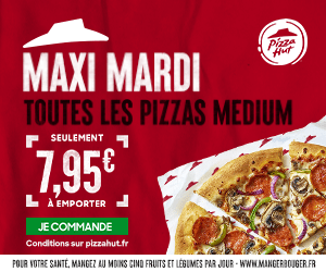 Bon plan Maxi Mardi : toutes les pizzas Medium, quelque soit la recette sont à seulement 7.95€