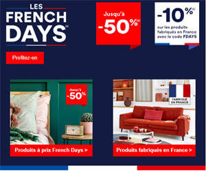 Bon plan French Days : jusqu'à -50%  sur une sélection d'articles