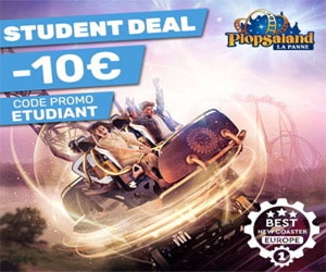 Code promo 10€ de réduction sur des e-tickets >1m pour Plopsaland De Panne