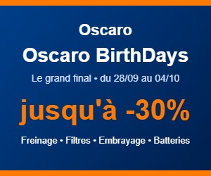 Deal Oscaro BirthDays, le grand final : jusqu'à -30% sur le freinage, les filtres, l'embrayage et les batteries