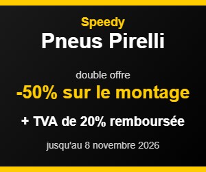 Deal Pneus Pirelli chez Speedy : -50% sur le montage et TVA de 20% remboursée