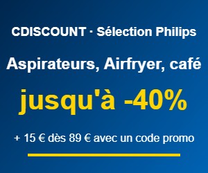 Sélection Philips chez Cdiscount : jusqu'à -40% + 15 € de remise dès 89 € avec un code promo