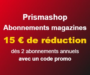 Prismashop : 15 € de réduction dès 2 abonnements magazines annuels avec un code promo