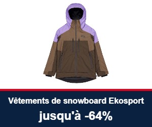 Vêtements de snowboard en promo chez Ekosport : jusqu'à -64% + 10% supplémentaires avec un code promo